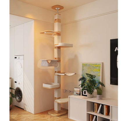 Solid Wood Floor to Ceiling Cat Climbing Tree