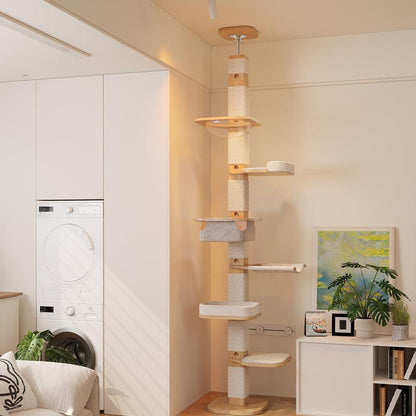Solid Wood Floor to Ceiling Cat Climbing Tree