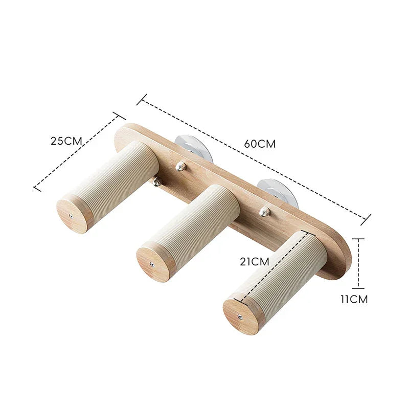 Solid Wood Suction Cup Cat Wall Shelves