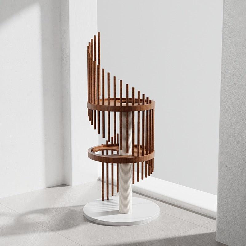 Spiral Art Solid Wood Cat Climbing Frame Tree