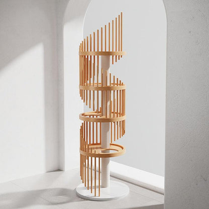 Spiral Art Solid Wood Cat Climbing Frame Tree