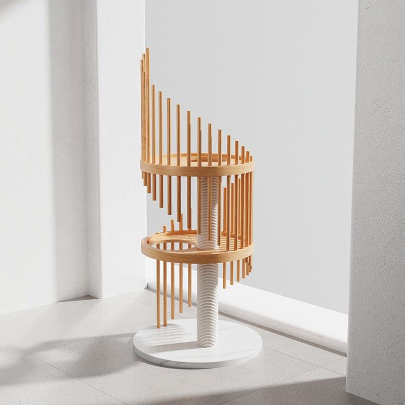 Spiral Art Solid Wood Cat Climbing Frame Tree
