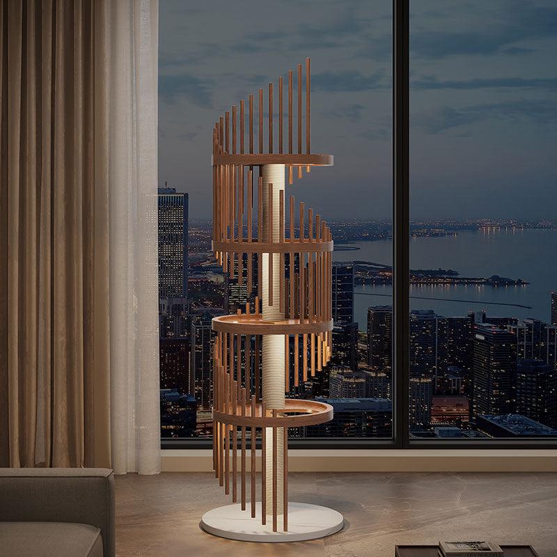 Spiral Art Solid Wood Cat Climbing Frame Tree