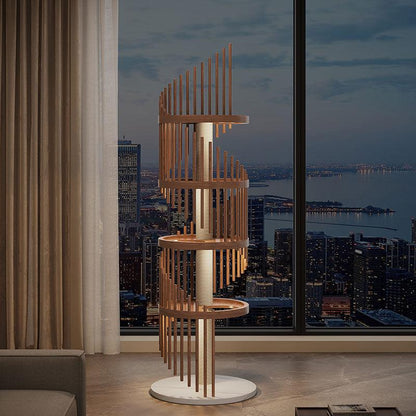 Spiral Art Solid Wood Cat Climbing Frame Tree