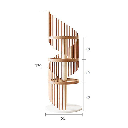 Spiral Art Solid Wood Cat Climbing Frame Tree