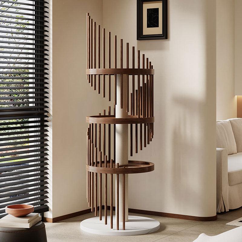 Spiral Art Solid Wood Cat Climbing Frame Tree