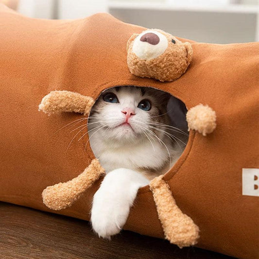 Suede Cat Tunnel Maze Bed