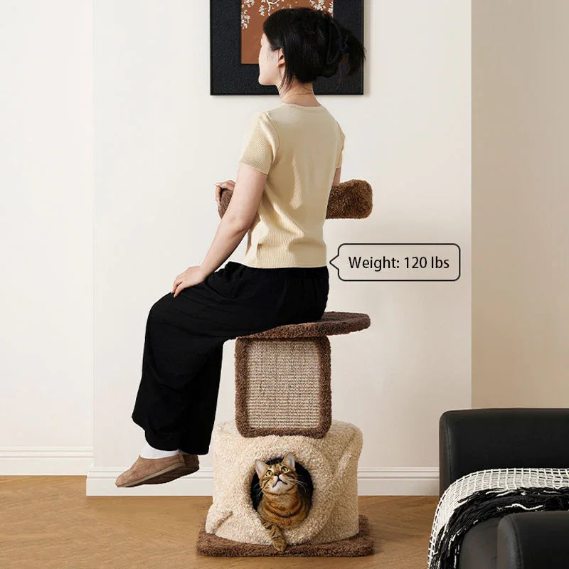 Treehouse Cat Tree for Multiple Cats Climbing Condo