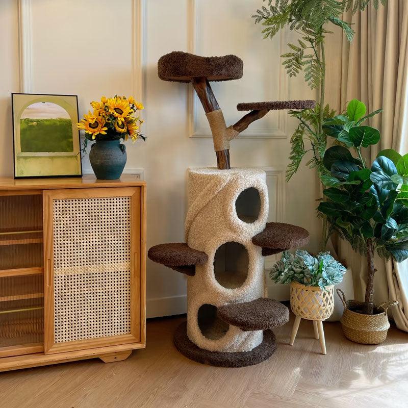 Treehouse Cat Tree for Multiple Cats Climbing Condo