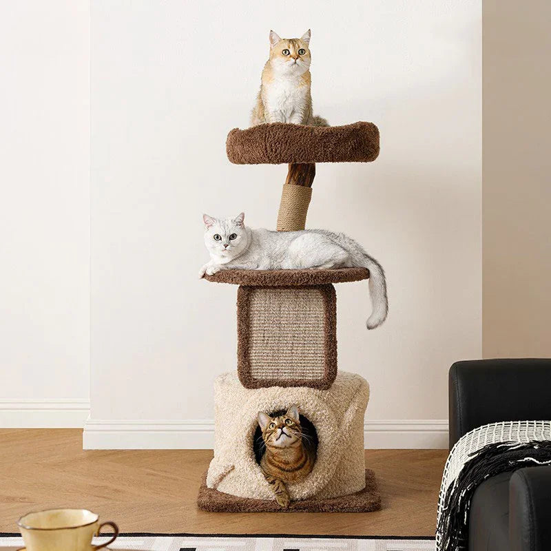 Treehouse Cat Tree for Multiple Cats Climbing Condo