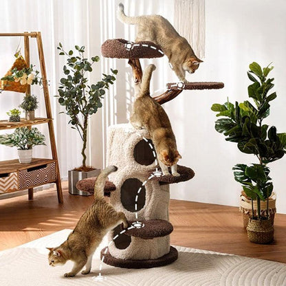 Treehouse Cat Tree for Multiple Cats Climbing Condo