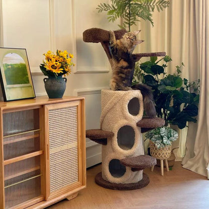Treehouse Cat Tree for Multiple Cats Climbing Condo